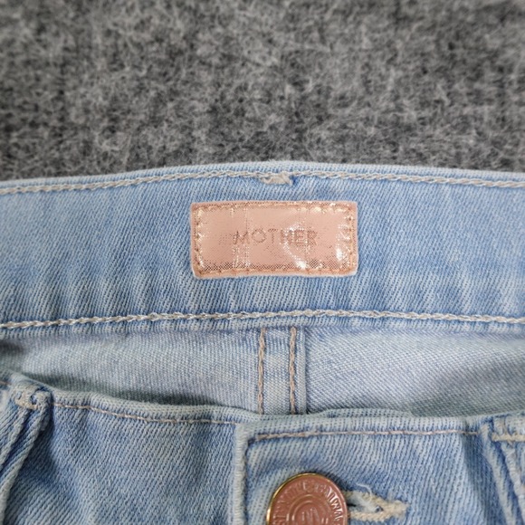 MOTHER The Insider Crop Step Fray Jeans Womens 25 Blue Denim Hold My Hand - Picture 3 of 16